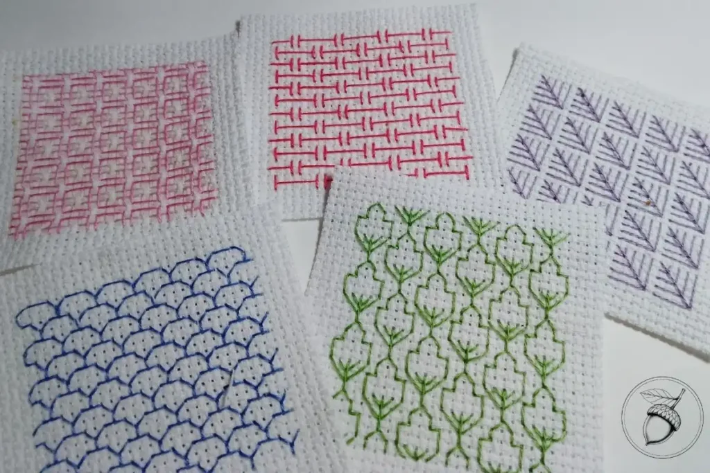 bordados blackwork a color