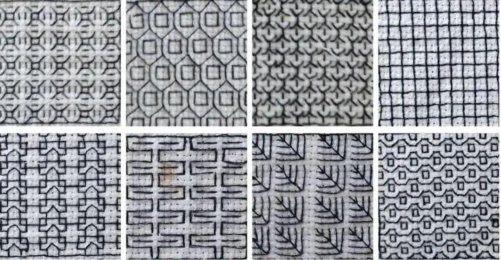 8 patrones blackwork bordados