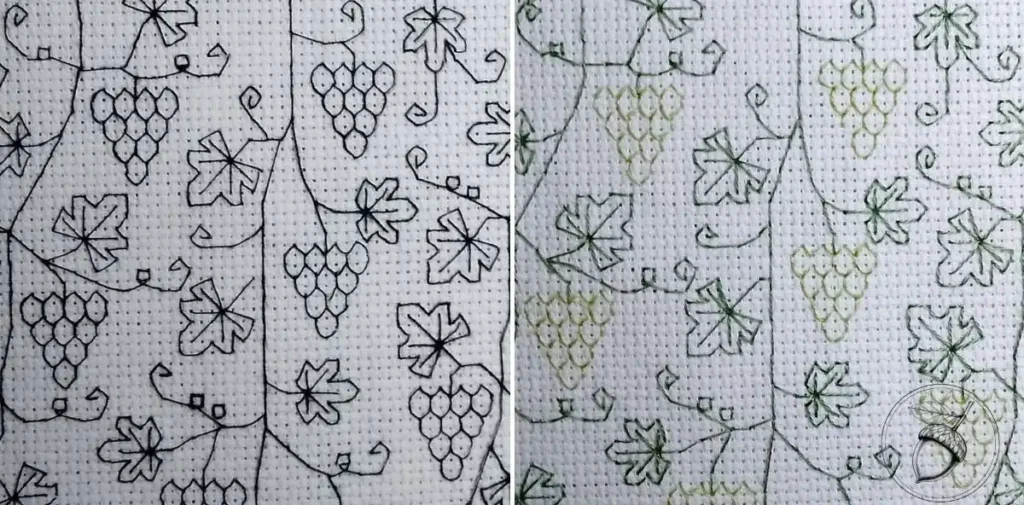 bordados blackwork a color