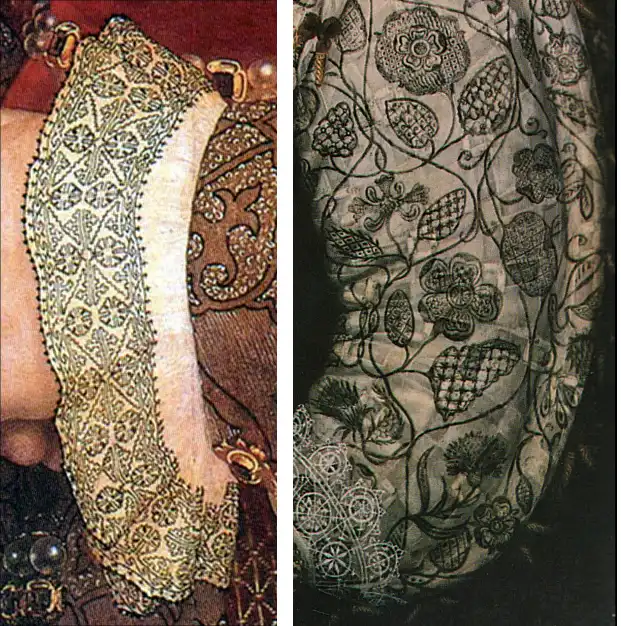 Bordado Blackwork de 1530s y 1590