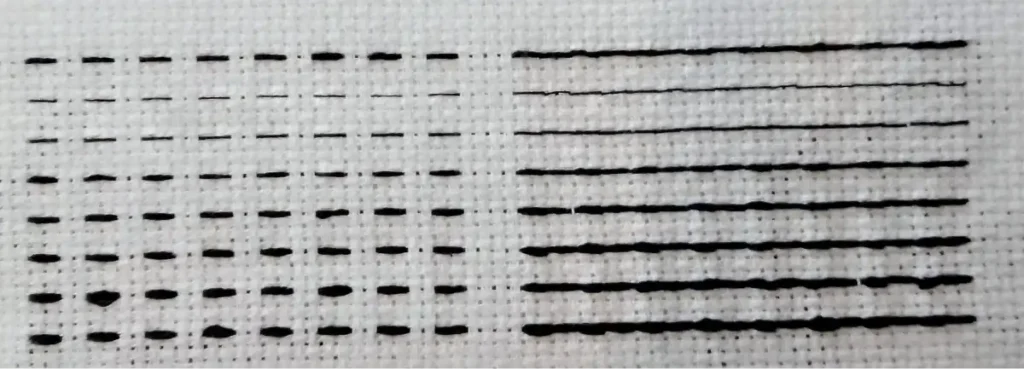 Imagen con bordados de diferentes cantidad de hebras