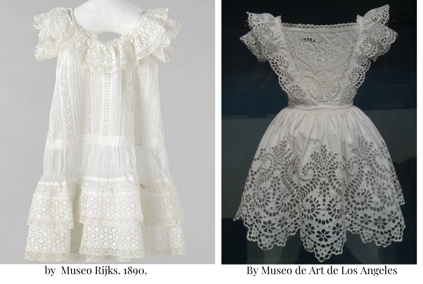 vestidos antigos de broderie