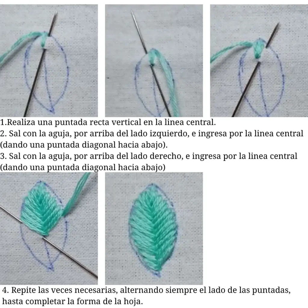 Punto Espina de Pescado (Fishbone Stitch)