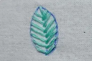 Punto Espina de Pescado Abierto(Open Fishbone Stitch)