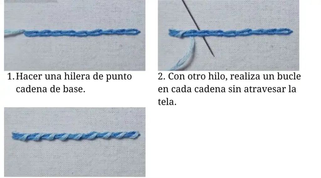 Punto Cadena Enrollada (Whipped Chain Stitch)