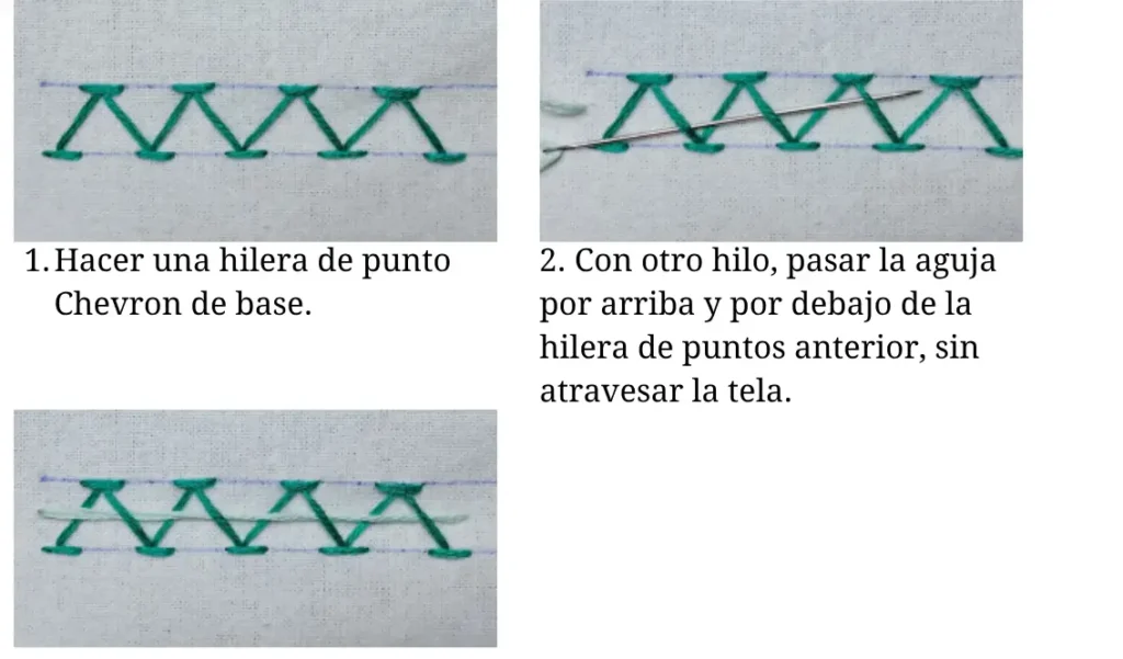 Punto Crevron Entrelazado (Threaded Chevron Stitch)