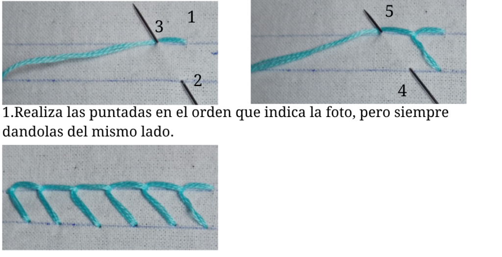 Punto Pluma Único (Single Feather Stitch)