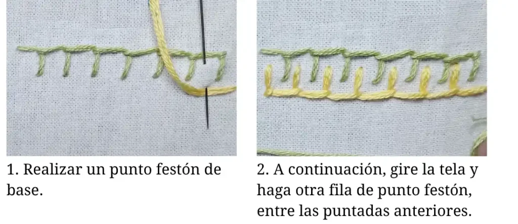 Punto festón doble