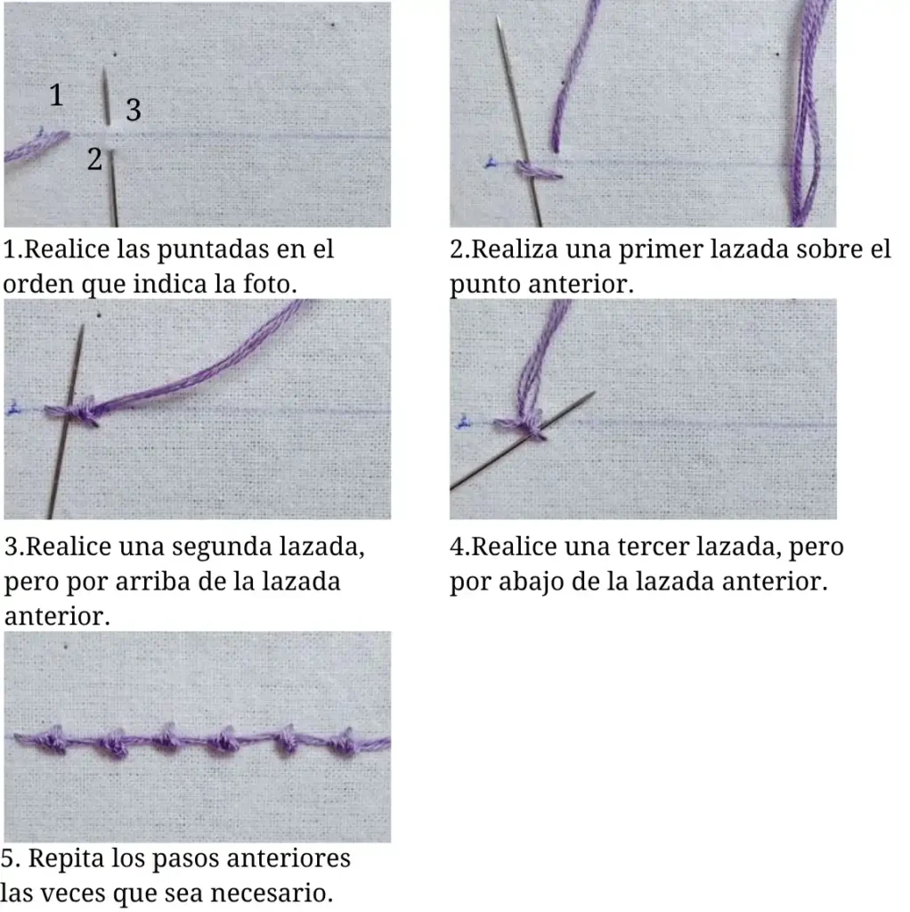 Punto Palestrina Triple (Triple Palestrina Stitch)