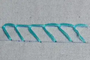 Punto Pluma Único (Single Feather Stitch)