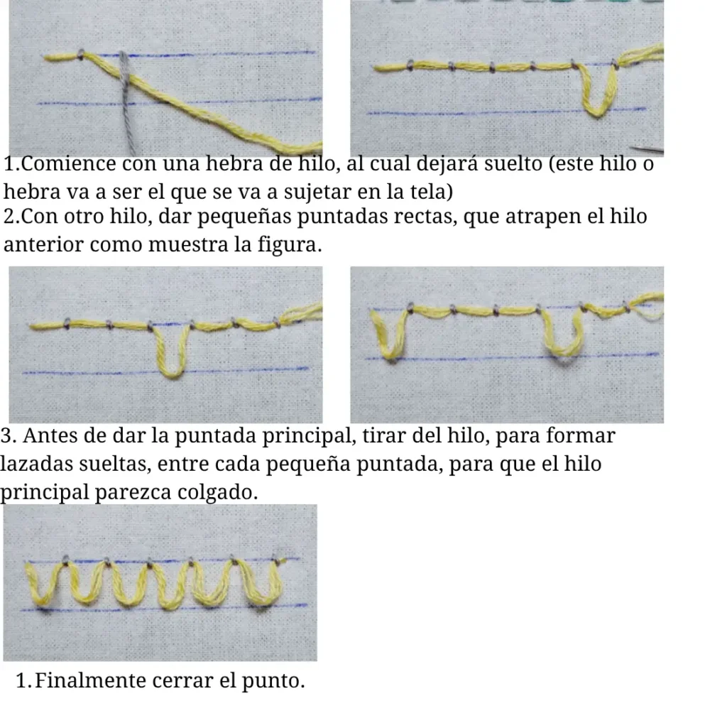 Punto Alcolchado Colgante (Pendant Couching)