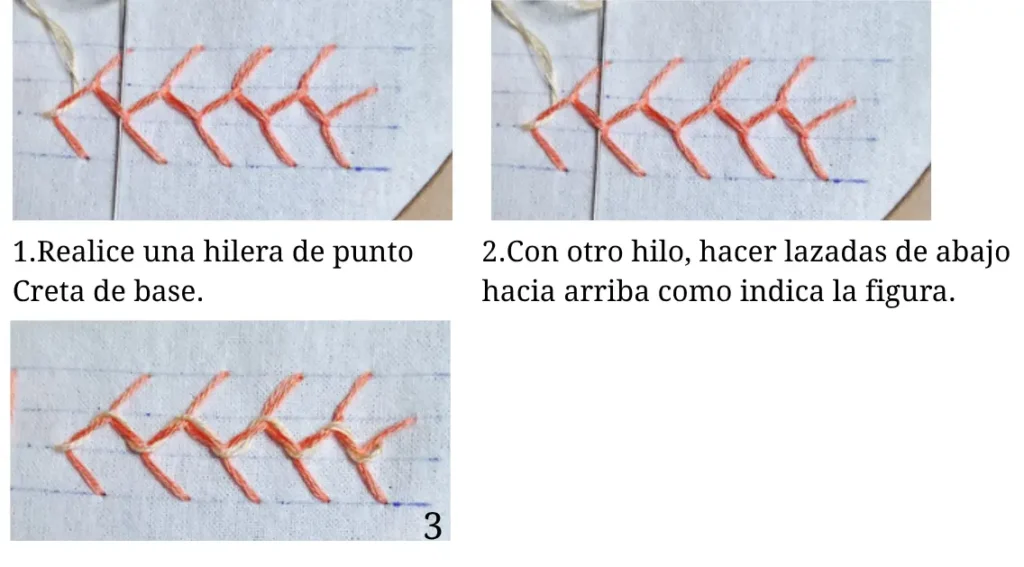 Punto Creta Enlazado (Laced Cretan Stitch)