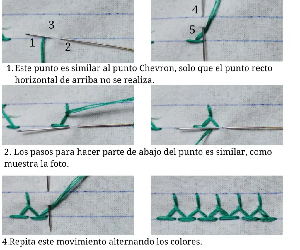 Medio Punto Chevron (Half Chevron Stitch)