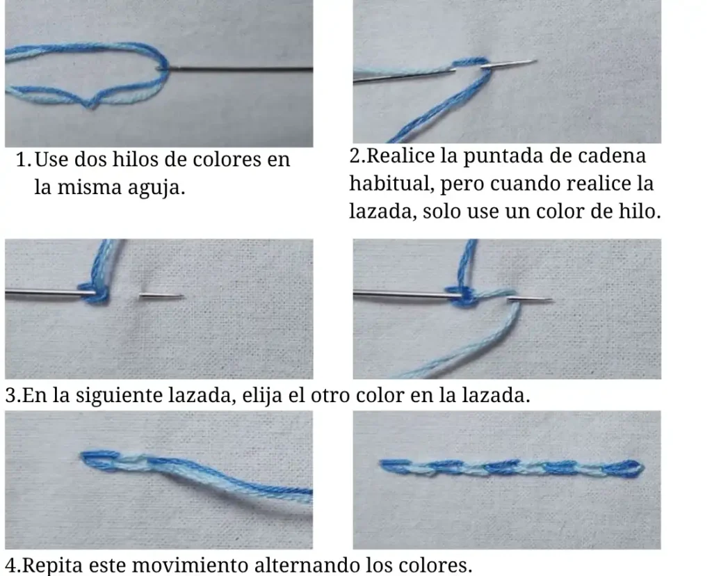 Punto Cadena Mágica (Chequered Chain Stitch)