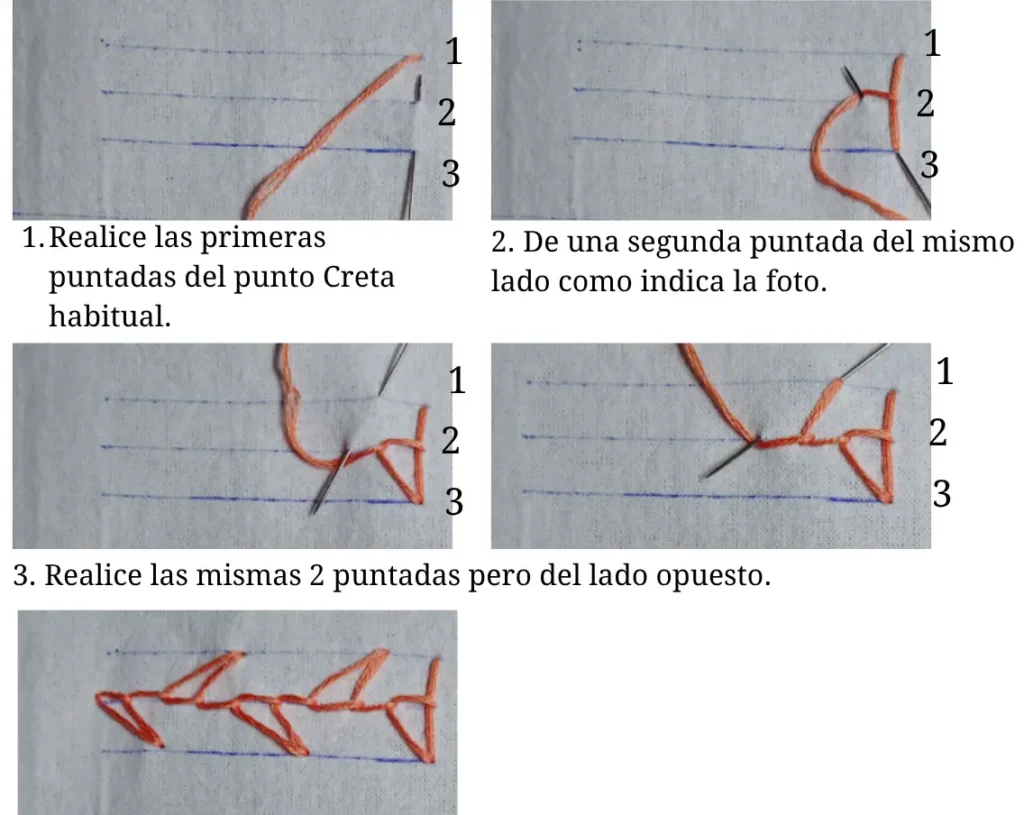 Punto Creta en bucle (Looped Cretan Stitch)