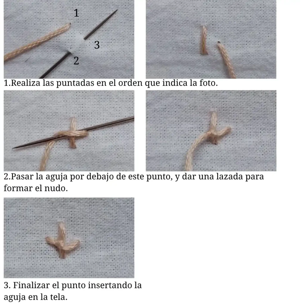 Nudo de Cuatro Patas (Four Legged Knot Stitch)