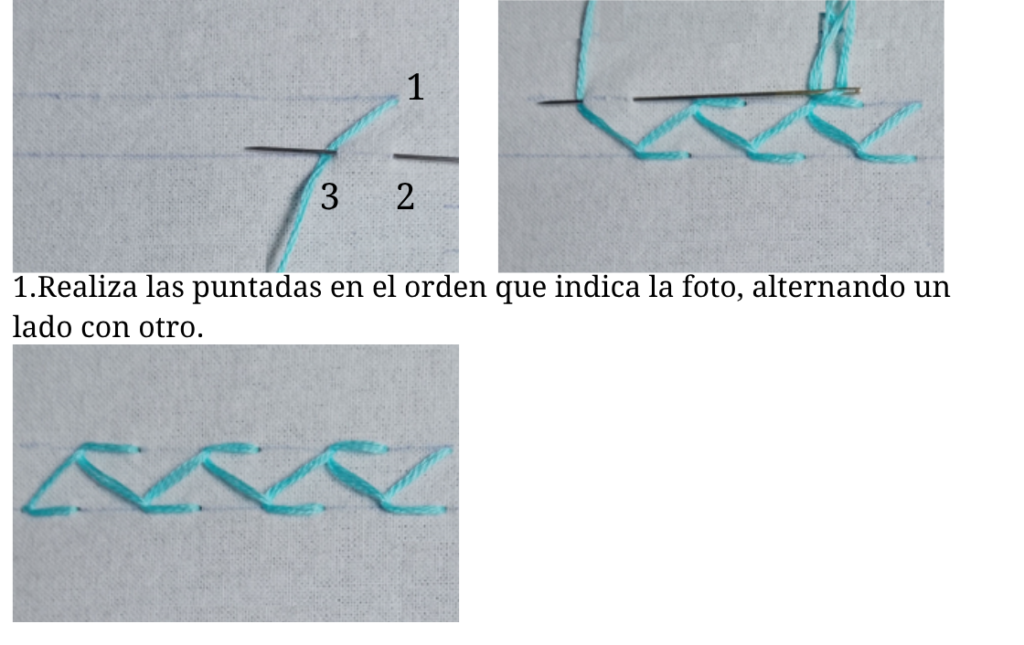 Punto Pluma Recto (Straight Sided Feather Stitch)