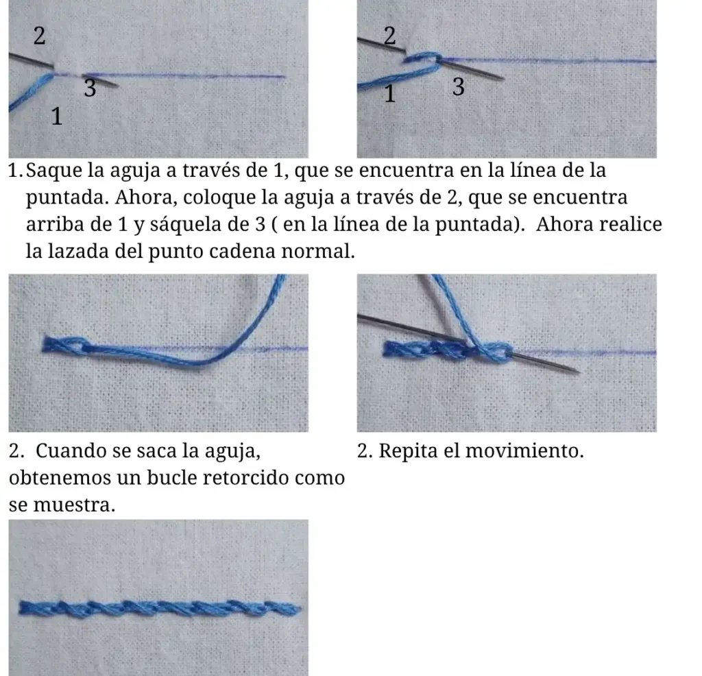 Punto Cadena Torcido (Twisted Chain Stitch)