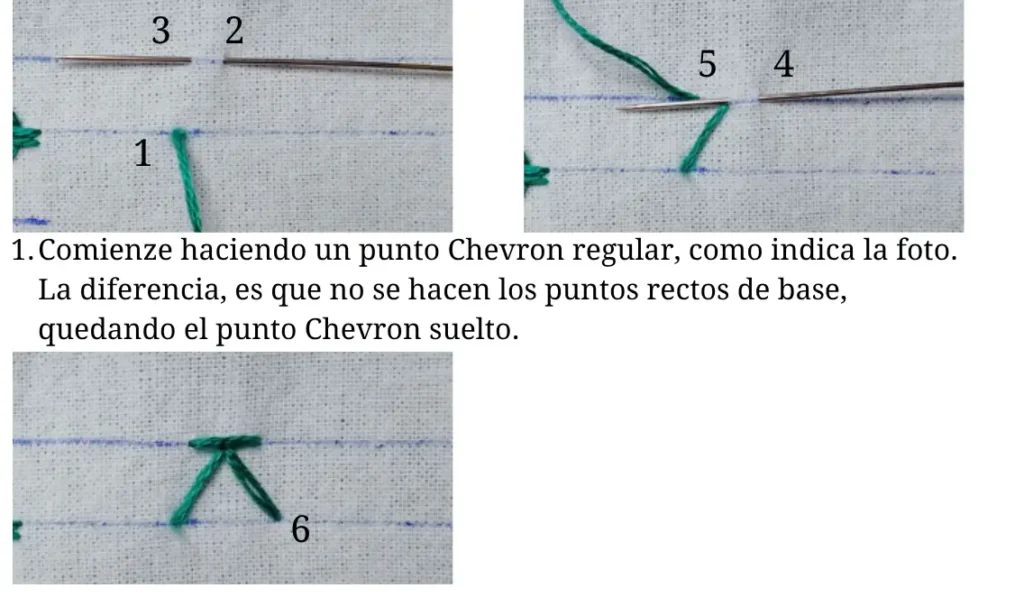 Punto Chevron Separado (Detached Chevron Stitch)