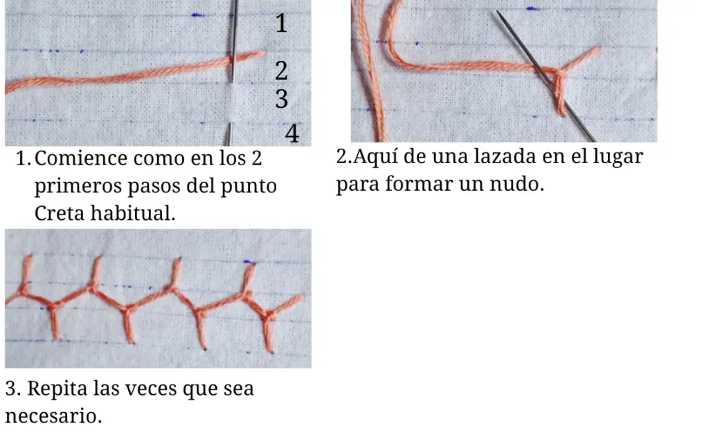 Punto Creta Anudado (Knotted Cretan Stitch)