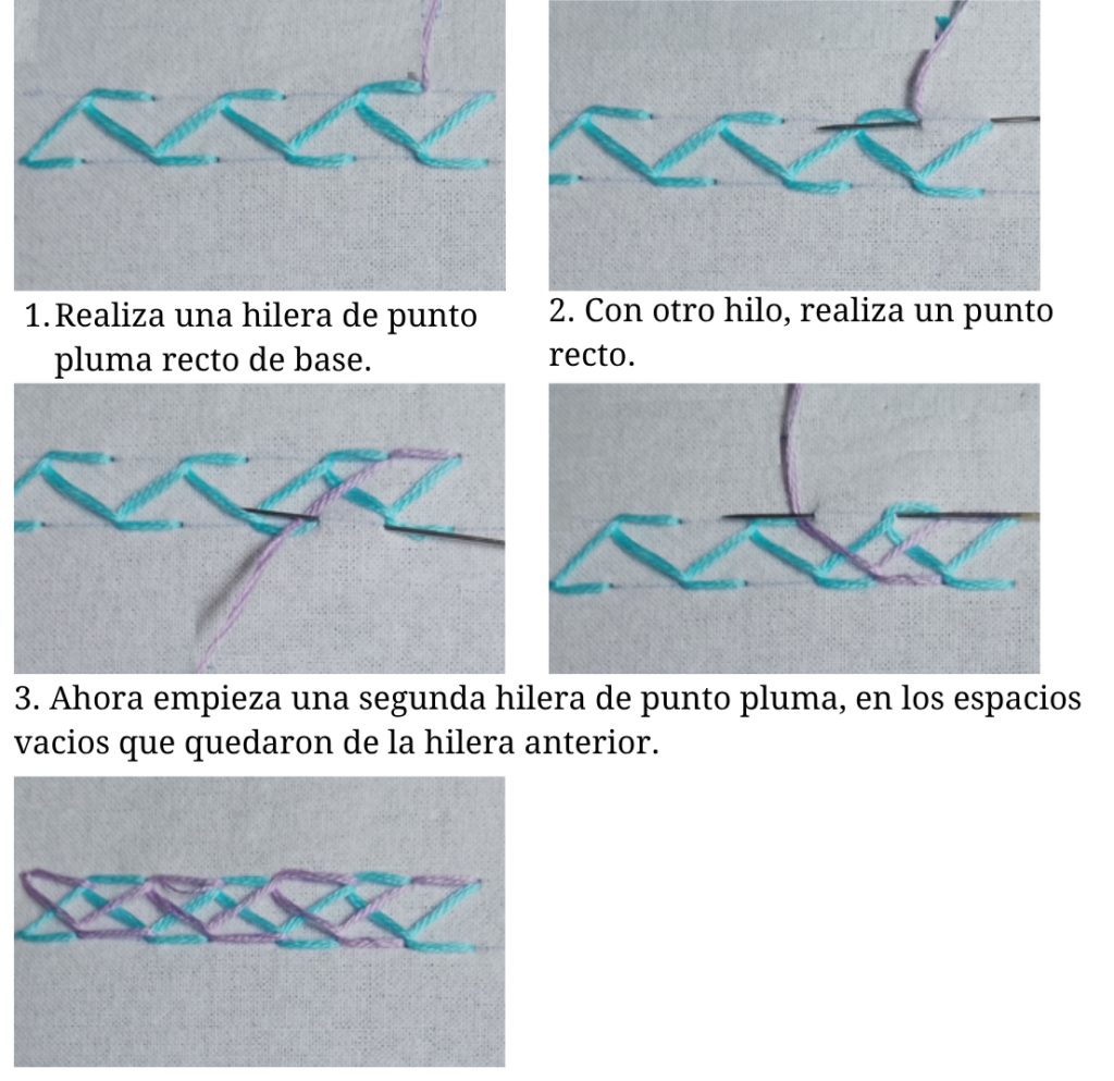 Punto Pluma Cruzada (Feather Stitch Crossed)