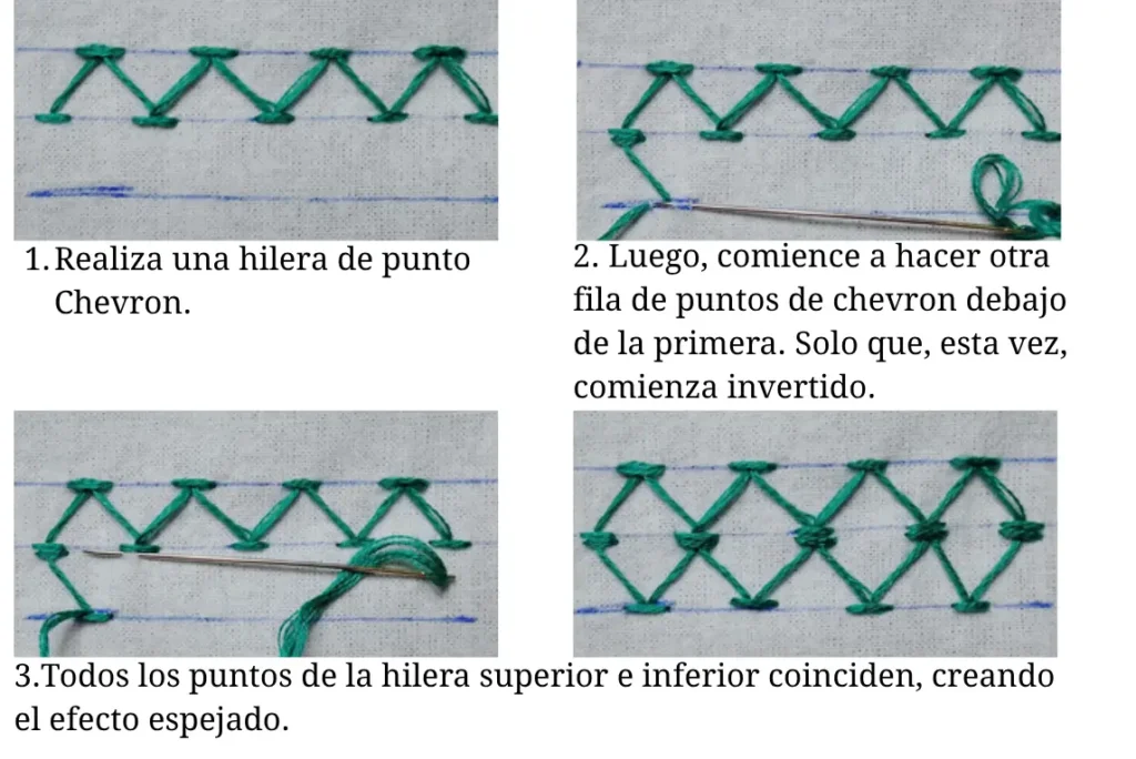 Punto Chevron Espejado (Mirrored Chevron Stitch)