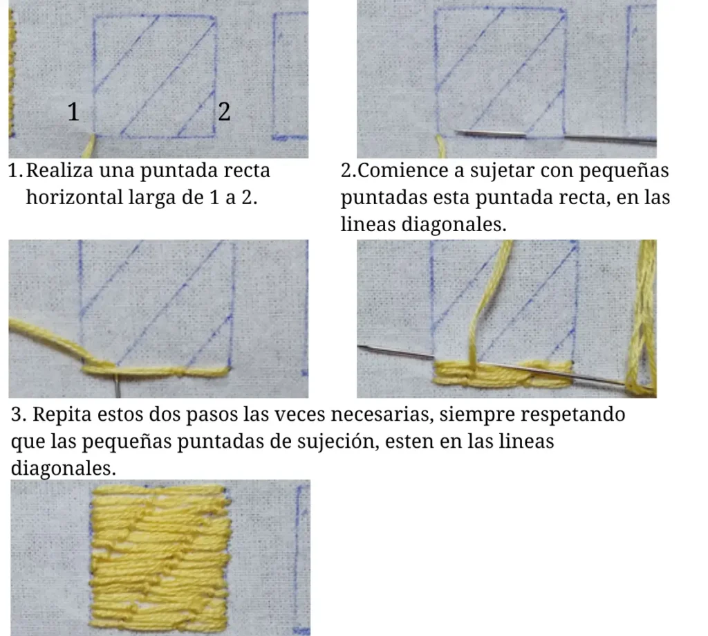 Punto de Brocatelo (Bokhara Couching)