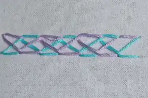 Punto Pluma Cruzada (Feather Stitch Crossed)
