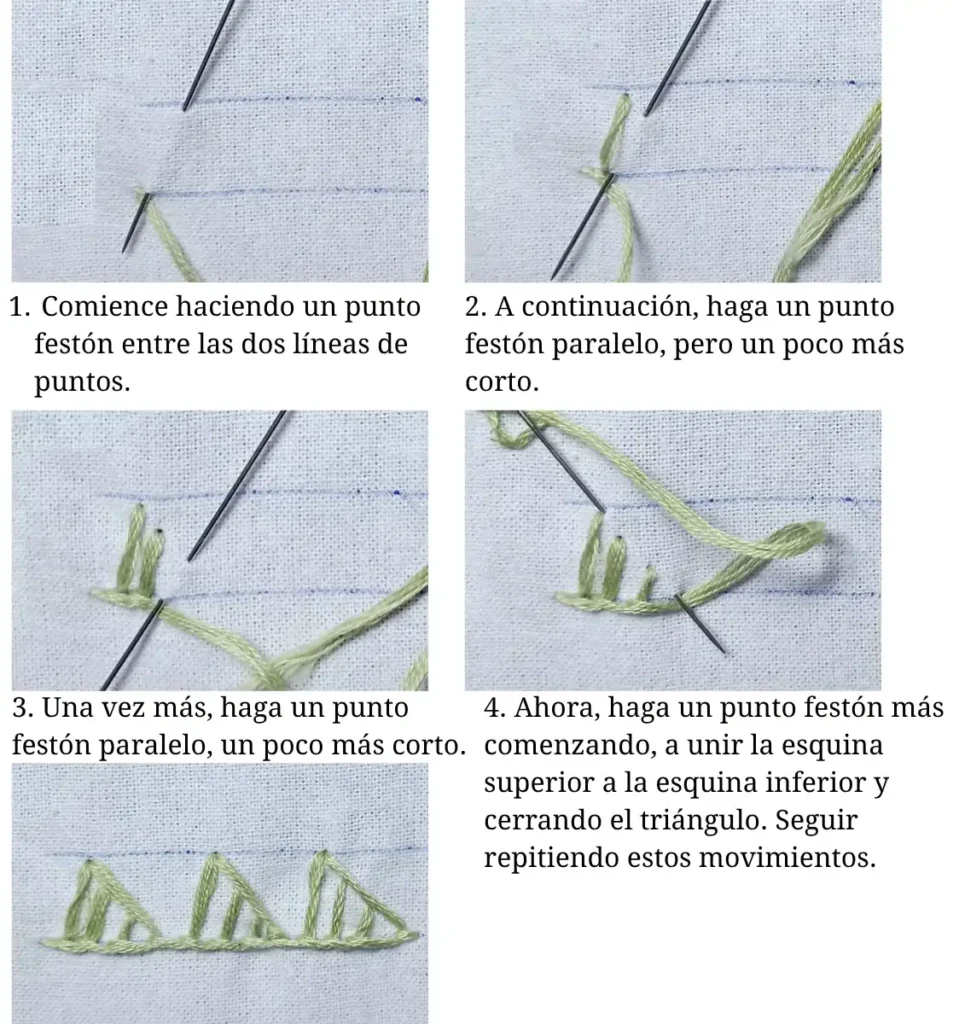 Punto festón triangular