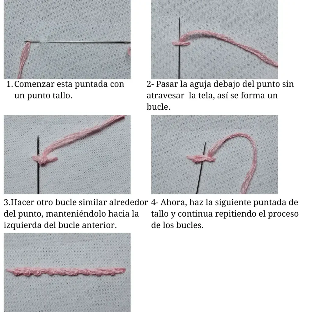 Punto tallo anudado portugués