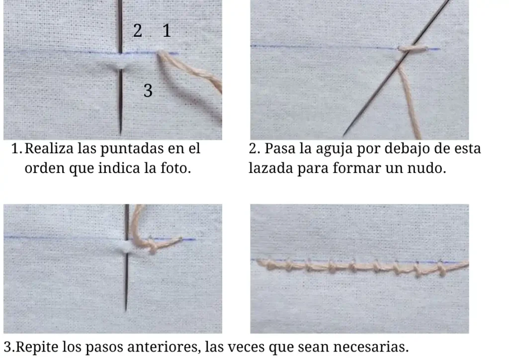 Punto Punto de Perla (Pearl Knot Stitch)