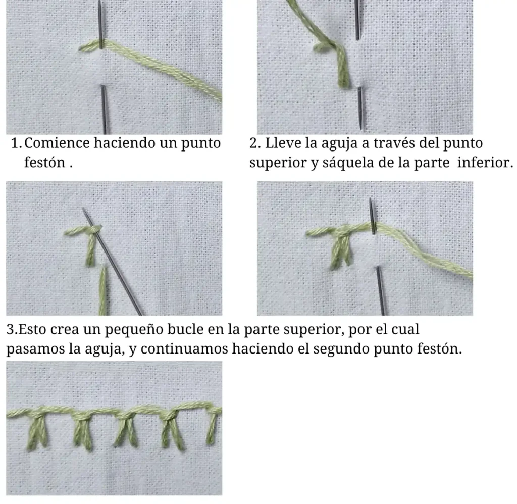 Punto festón espejado
