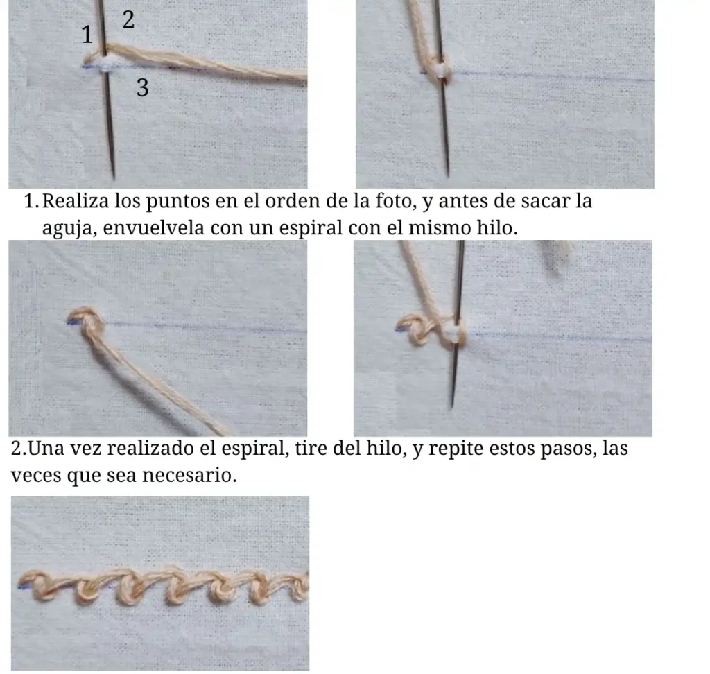 Punto caracol (Scroll Stitch)