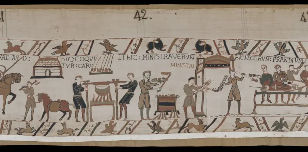 Imagen del tapiz de Bayeux.