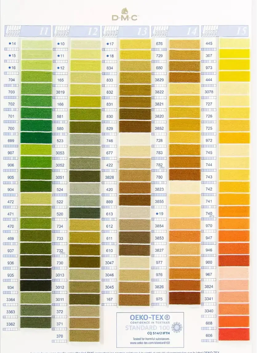 Carta de Colores de Hilos Mouliné DMC