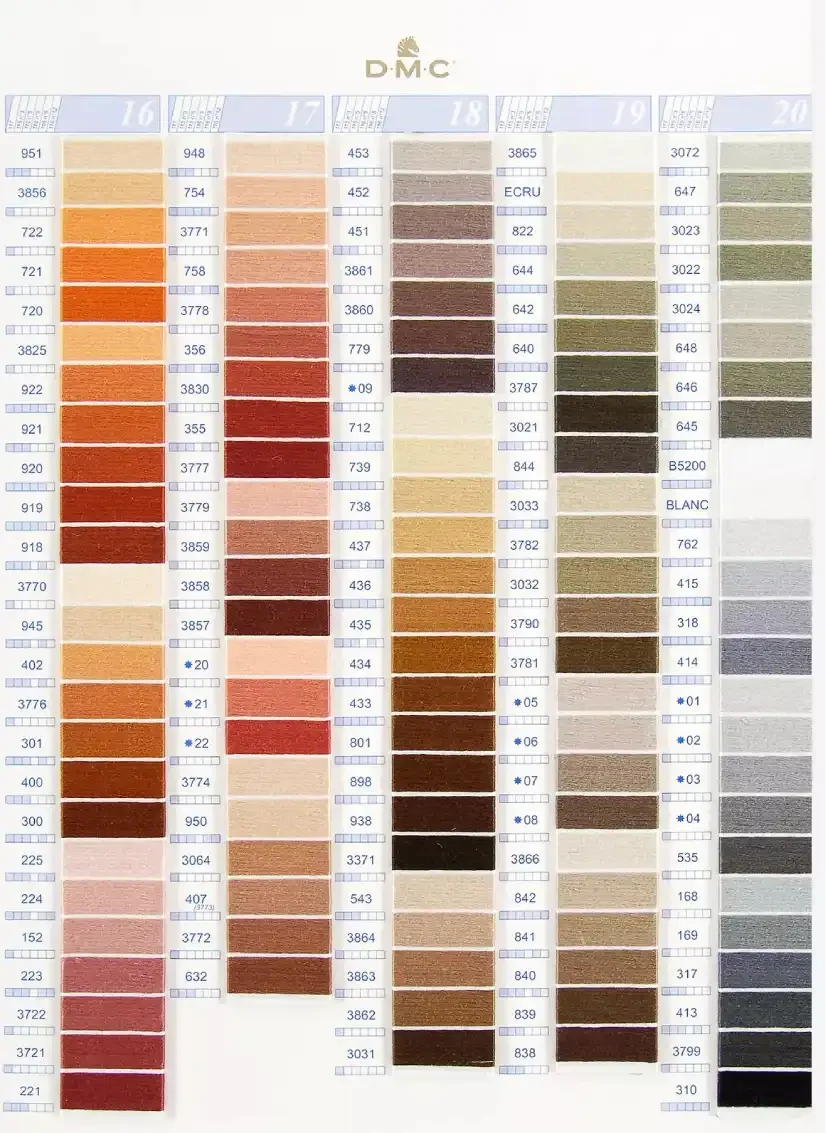 Carta de Colores de Hilos Mouliné DMC