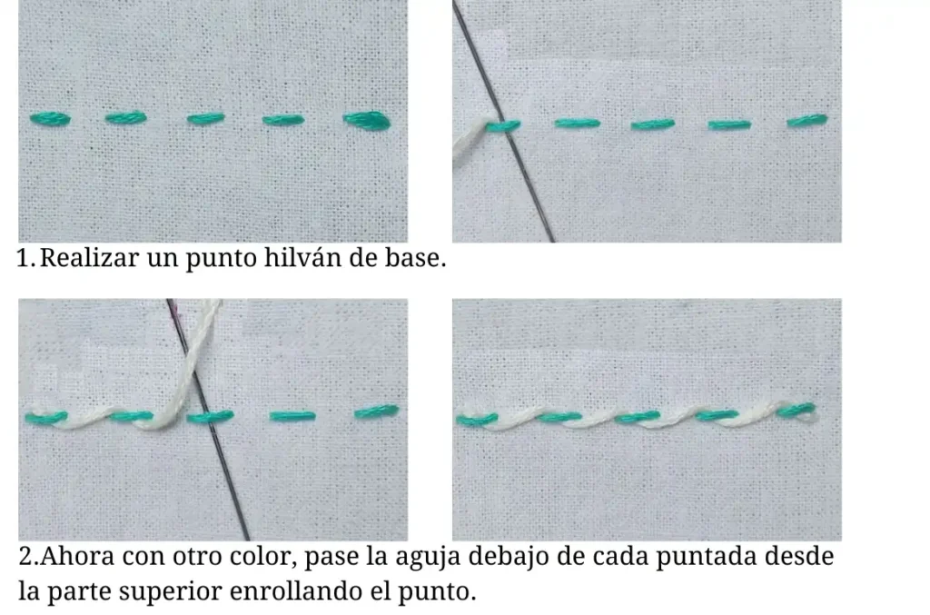 Punto hilván enrollado