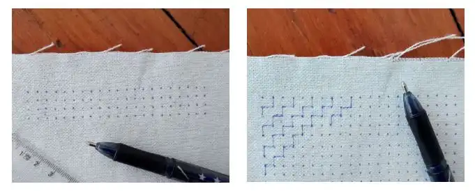 como bordar sashiko hitomezashi 1