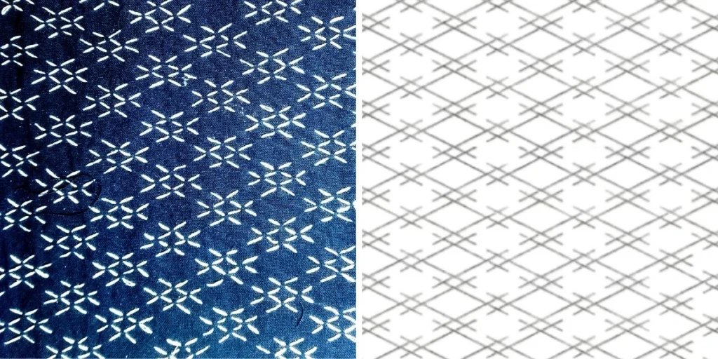 Patrón Sashiko Hishi igeta