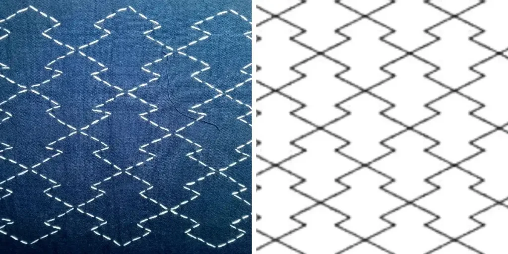 Patrón Sashiko Matsugawa Bishi