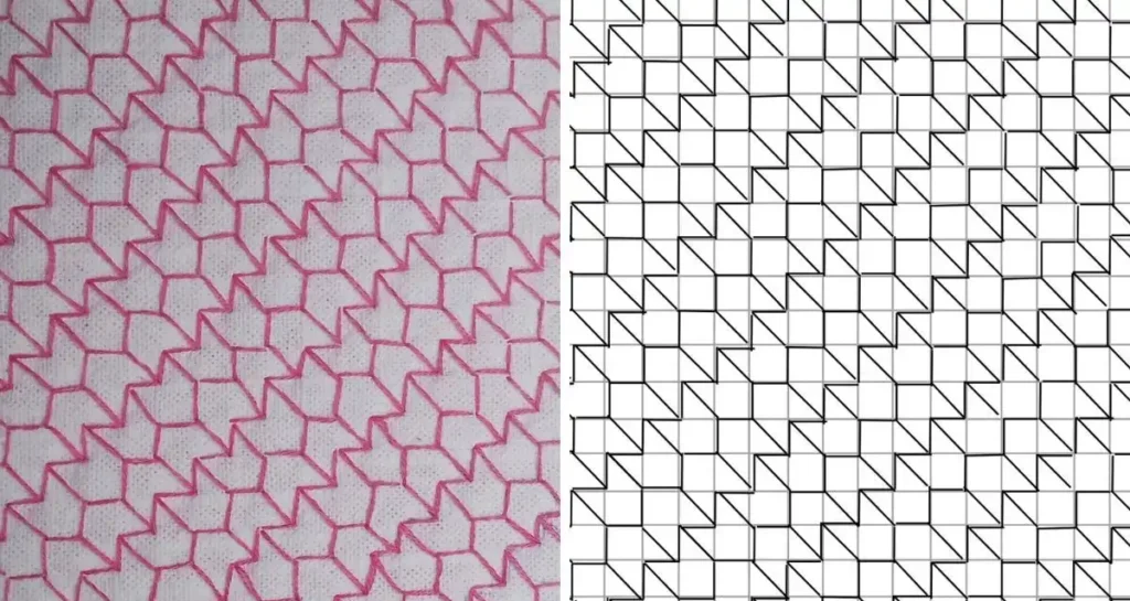 Patrón Sashiko Yagasuri (Pluma de Flecha)